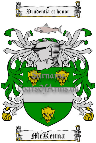 McKenna (Irish) Coat of Arms Family Crest PNG Image Instant Download