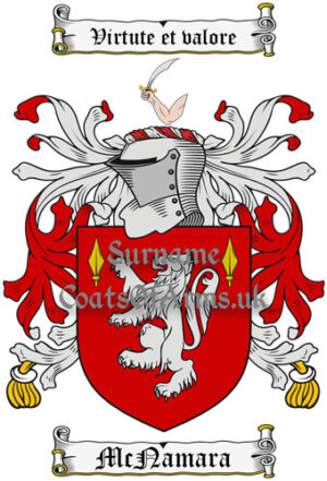 McNamara (Ireland) Coat of Arms Family Crest PNG Image Instant Download