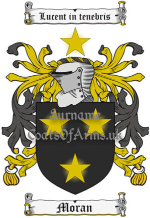 Moran (Ireland) Coat of Arms Family Crest PNG Image Instant Download