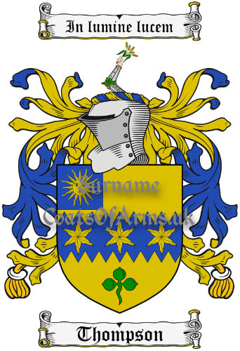 Thompson (Ireland) Coat of Arms Family Crest PNG Image Instant Download