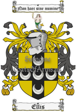 Ellis (England) Coat of Arms Family Crest PNG Image Instant Download