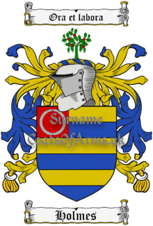 Holmes (England) Coat of Arms Family Crest PNG Image Instant Download