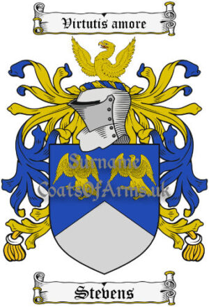 Stevens (England) Coat of Arms Family Crest PNG Image Instant Download
