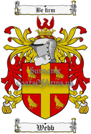 Webb (England) Coat of Arms Family Crest PNG Image Instant Download