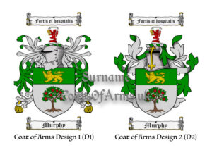 Murphy (Wexford, Ireland) Coats of Arms (Family Crests) 2 Designs