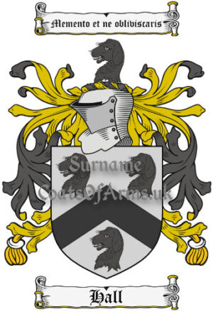 Hall (English) Coat of Arms (Family Crest) Image