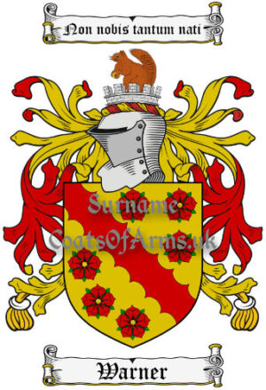 Warner (England) Coat of Arms Family Crest PNG Image Instant Download