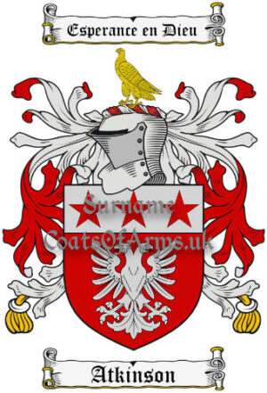 Atkinson (England) Coat of Arms (Family Crest)