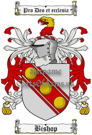 Bishop (English) Coat of Arms Family Crest PNG Image Instant Download