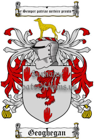 Geoghegan (Irish) Coat of Arms Family Crest PNG Image Instant Download