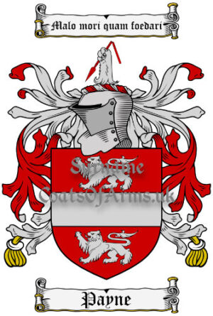 Payne (English) Coat of Arms (Family Crest) Image Download