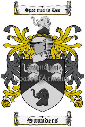 Saunders (English) Coat of Arms (Family Crest)