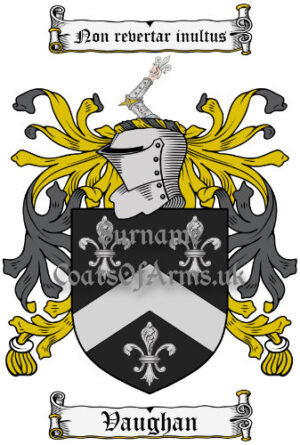 Vaughan (Welsh) Coat of Arms Family Crest PNG Image Instant Download