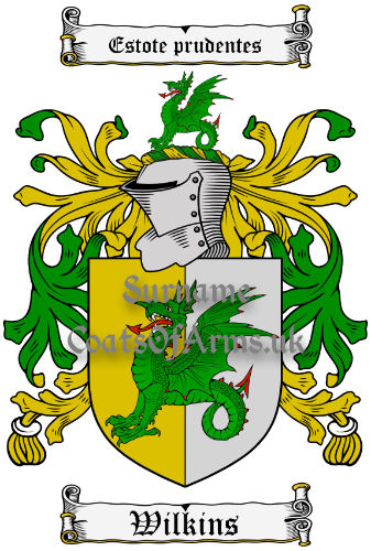 Wilkins (Welsh) coat of arms family crest