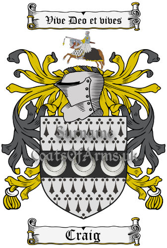 Craig (Scotland) Coat of Arms Family Crest PNG Image Instant Image Download