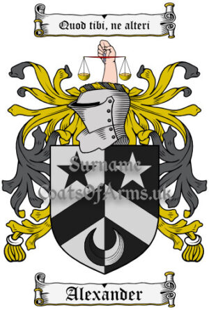Alexander (Scottish) Coat of Arms Family Crest PNG Image Instant Download