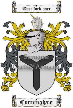 Cunningham (Scottish) Coat of Arms Family Crest PNG Image Instant Download