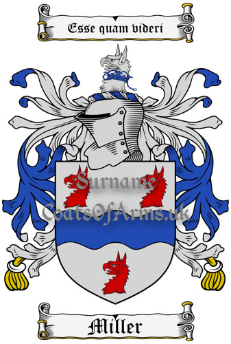 Miller (Irish) Coat of Arms Family Crest PNG Image Instant Download