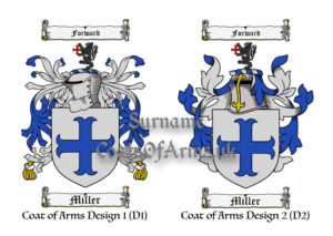 Miller (Scottish) Coats of Arms (Family Crests) 2 Designs
