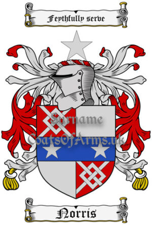 Norris (English) Coat of Arms Family Crest PNG Image Instant Download
