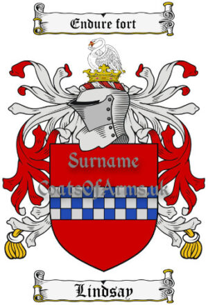 Lindsay (Scottish) Coat of Arms Family Crest PNG Image Instant Download