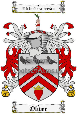 Oliver (Edinburgh, Scotland) Coat of Arms Family Crest PNG Image Instant Download