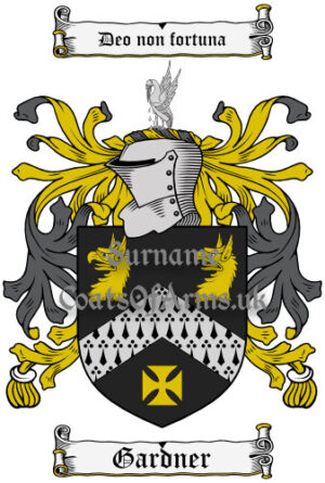 Gardner (English) Coat of Arms Family Crest PNG Image Instant Download