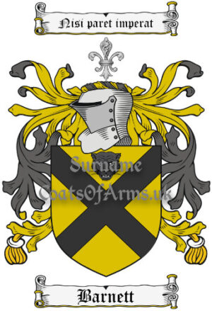 Barnett (English) Coat of Arms Family Crest PNG Image Instant Download