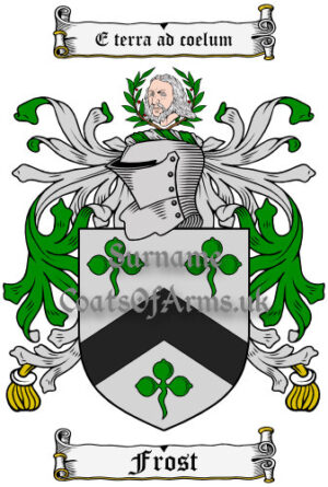 Frost (English) Coat of Arms Family Crest PNG Image Instant Download