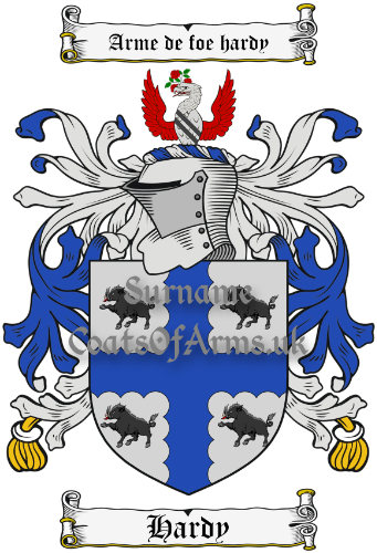 Hardy (English) Coat of Arms Family Crest PNG Image Instant Download