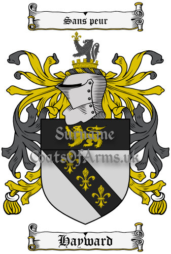 Hayward (English) Coat of Arms Family Crest PNG Image Instant Download