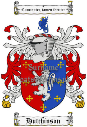Hutchinson (English) Coat of Arms Family Crest PNG Image Instant Download