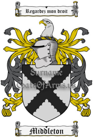 Middleton (English) Coat of Arms Family Crest PNG Image Instant Download
