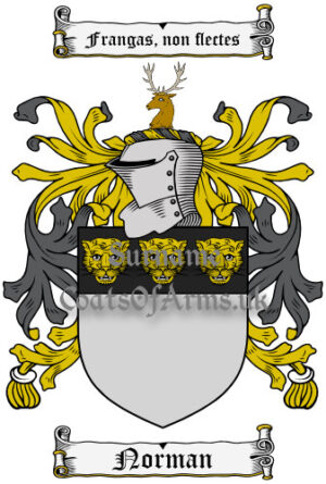 Norman (English) Coat of Arms Family Crest PNG Image Instant Download