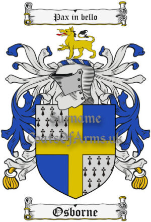 Osborne (English) Coat of Arms Family Crest PNG Image Instant Download