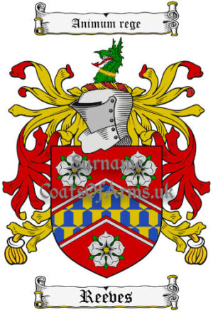 Reeves (English) Coat of Arms Family Crest PNG Image Instant Download