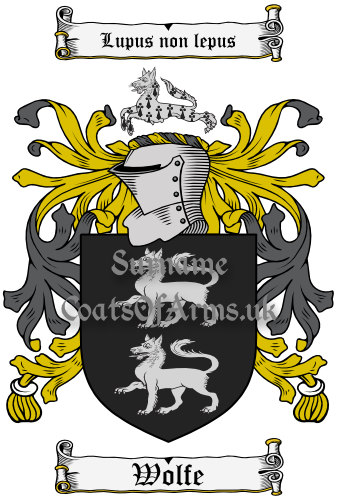 Wolfe Surname Coat of Arms Family Crest PNG Image Download