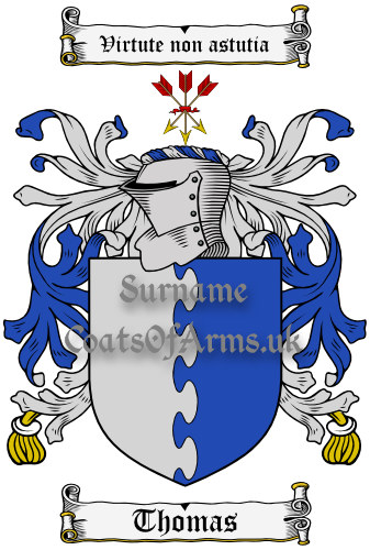 Thomas (Cornwall, England) Coat of Arms Family Crest PNG Image Instant Download