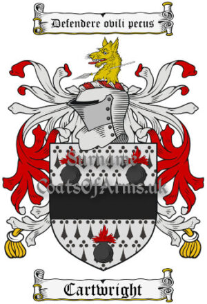 Cartwright (English) Coat of Arms (Family Crest) Image Download