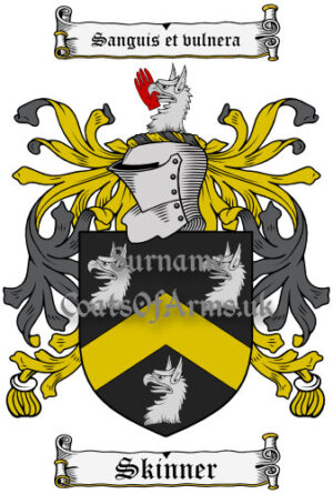 Skinner (English) Coat of Arms Family Crest PNG Image Instant Download