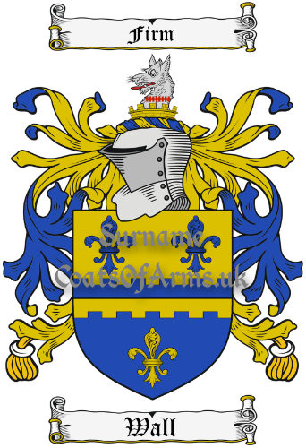 Wall (English) Coat of Arms Family Crest PNG Image Instant Download