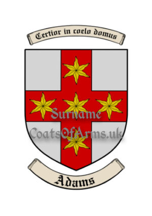 Adams (English) Shield (Coats of Arms Family Crests)