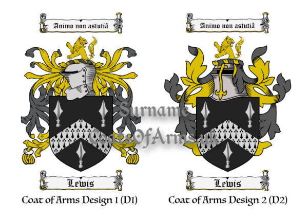 Lewis (English) Coats of Arms (Family Crests) 2 Designs