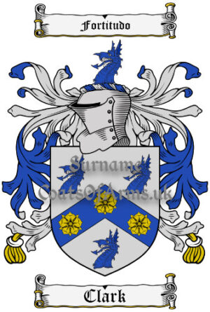 Clark (Northumberland, England) Coat of Arms Family Crest PNG Image Instant Download