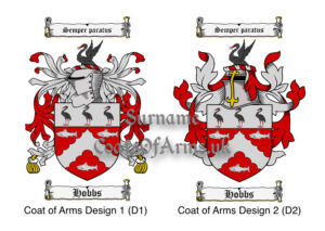 Hobbs (English) Coats of Arms (Family Crests) 2 Designs