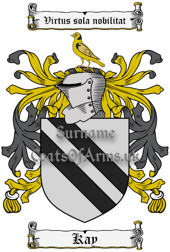 Kay (English) Coat of Arms Family Crest PNG Image Instant Download