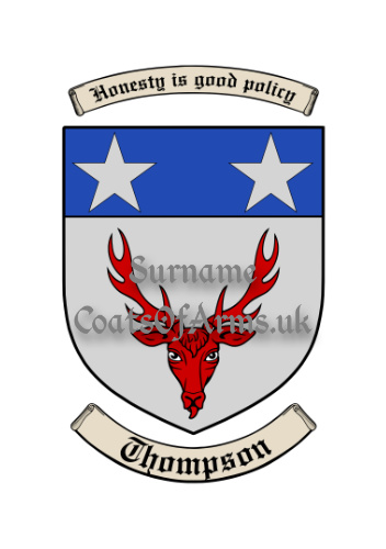 Thompson (Scottish) Shield (Coats of Arms Family Crests) Image Instant Download