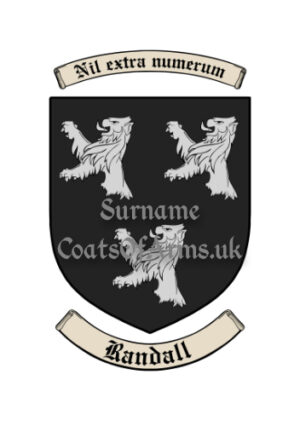 Randall (English) Shield (Coats of Arms Family Crests)