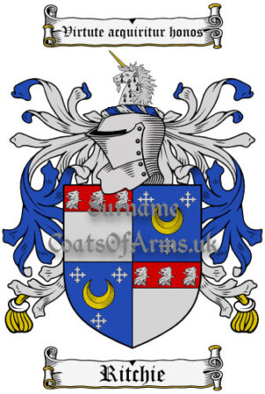 Ritchie (Scottish) Coat of Arms Family Crest PNG Image Instant Download