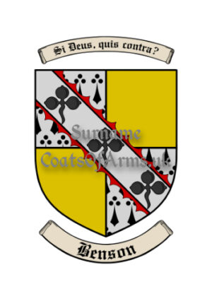 Benson (English) Shield (Coats of Arms Family Crests)